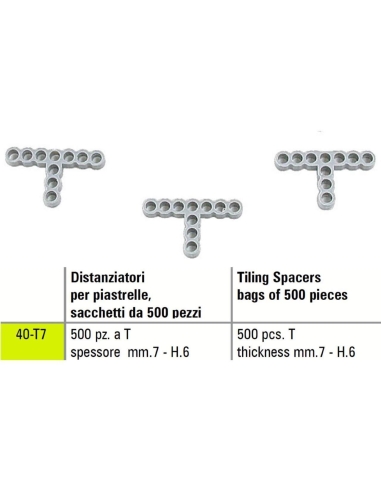 ENTRETOISE DE CARRELAGE T SIGMA 40-T7 500 PIŽêCES ŽëPAISSEUR mm 7 - H.6