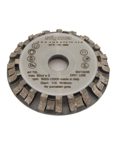 MEULES 72L 115 mm RAYON 8 POUR SIGMA JOLLY EDGE 37A2D 37A2PD