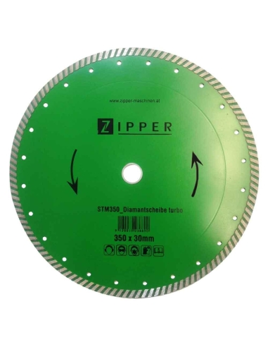Disque de diamant turbo pour batiment pour stm350 350x30 mm Zipper zi-stm350dst