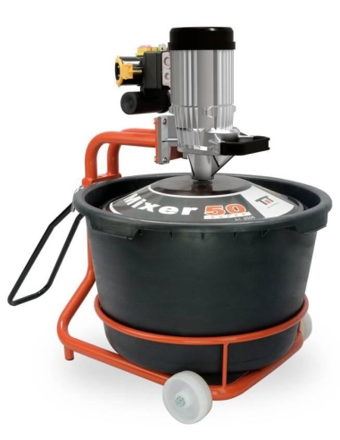 Melangeur colle mortier avec fouet et seau 230V 65L Battipav mixer 50 super