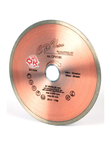 DISQUE DE DIAMANT 180 MM POUR CARREAUX EN VERRE MONTOLIT CERMONT CPV180