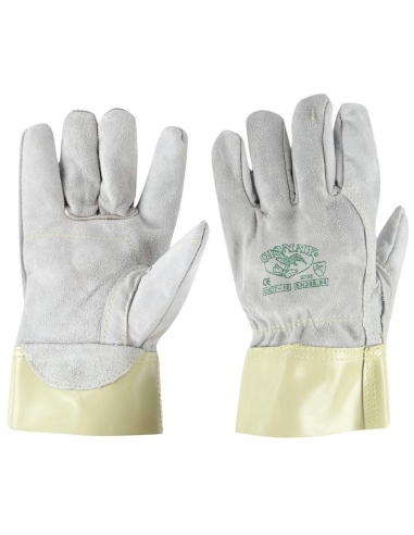 Gants De Travail Securité Mecaniques Cuir Coutures Kevlar Gionny Ok/7C