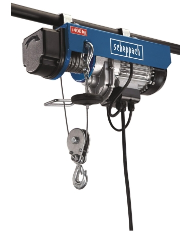 Treuil palan electrique levage a cable 200 / 400 kg Scheppach hrs400