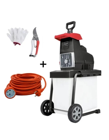 Broyeur jardin electrique 2,8kw 45mm Scheppach gs60 + extension câble 20 mt