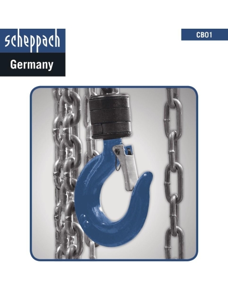 Treuil palan žç main žç levier chažäne 1 tonne levage 3 metres Scheppach cb01
