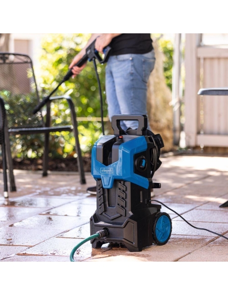 Nettoyeur haute pression a eau froide 180 bar 480 l/h 2400 w Scheppach hce3000