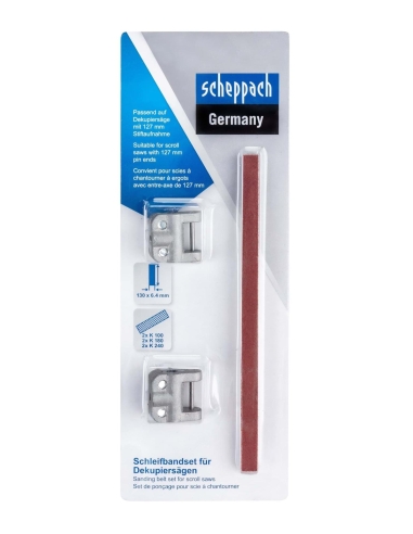Jeu de 6 bandes abrasives pour scies sauteuses 127 mm k100/k180/k240 Scheppach