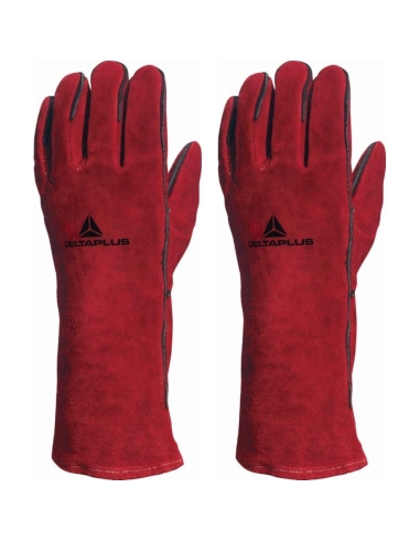 Gants De Soudeur De Travail Anti-Chaleur En Cuir Croûte 35 Cm Deltaplus Ca615K