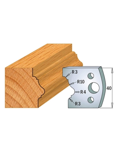 Jeu De 2 Couteaux Profilés Pour Toupie À Bois 40 Mm Profil 102