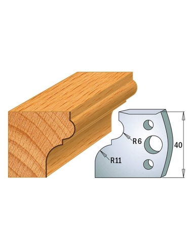 Jeu De 2 Couteaux Profilés Pour Toupie À Bois 40 Mm Profil 111