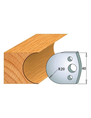 Jeu De 2 Couteaux Profilés Pour Toupie À Bois 40 Mm Profil 131