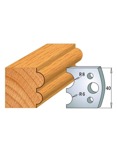 Jeu De 2 Couteaux Profilés Pour Toupie À Bois 40 Mm Profil 51