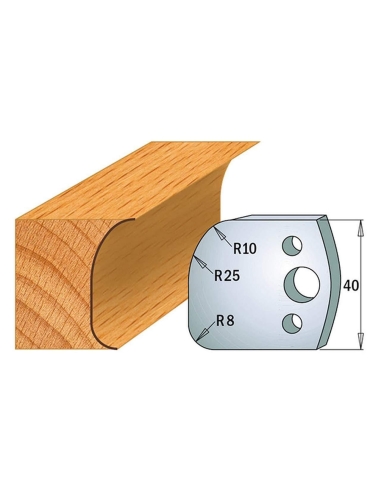 Jeu De 2 Couteaux Profilés Pour Toupie À Bois 40 Mm Profil 62