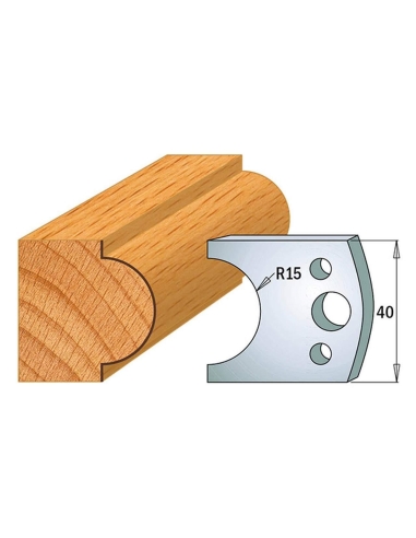 Jeu De 2 Couteaux Profilés Pour Toupie À Bois 40 Mm Profil 66