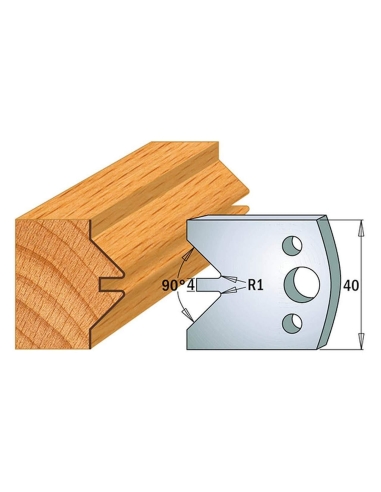 Jeu De 2 Couteaux Profilés Pour Toupie À Bois 40 Mm Profil 71