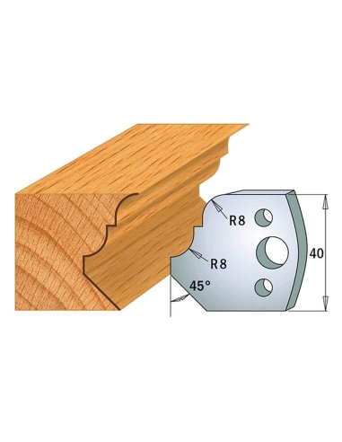 Jeu De 2 Couteaux Profilés Pour Toupie À Bois 40 Mm Profil 73