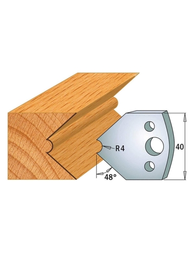 Jeu De 2 Couteaux Profilés Pour Toupie À Bois 40 Mm Profil 80