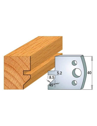 Jeu De 2 Couteaux Profilés Pour Toupie À Bois 40 Mm Profil 84