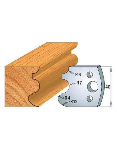 Jeu De 2 Couteaux Profilés Pour Toupie À Bois 40 Mm Profil 88