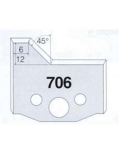 Jeu De 2 Couteaux Profilés Pour Toupie À Bois 50 Mm Profil 706