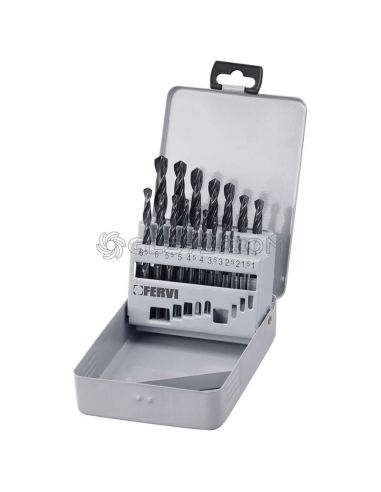 Foret forage acier briques set outil 1 - 10 mm fervi p045