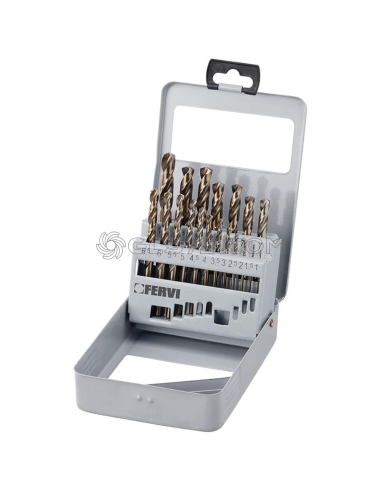 Foret forage acier briques set outil cobalt revêtement 1 - 10 mm fervi p067