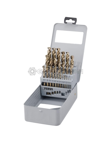 Foret forage acier briques set outil cobalt revêtement 1 - 13 mm fervi p069