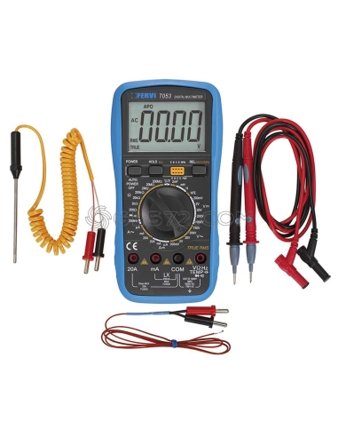 Multimètre numérique écran lcd voltmètre ampèremètre testeur fervi t053