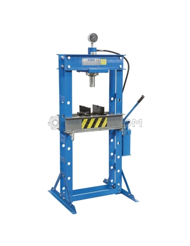 Presse d'atelier manuelle hydraulique piston mobile 30t 2 vitesses fervi p001/30