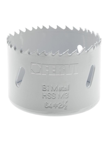 Scie a trous bimetalliques HSS pour metal 64 mm Fervi 0712/064