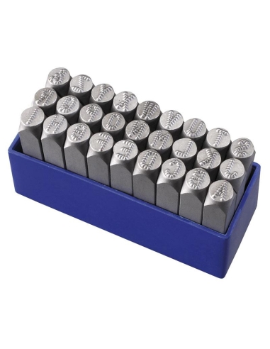 Jeu de poincons micro stress lettres 4 mm pour marquage Fervi p012/l04p