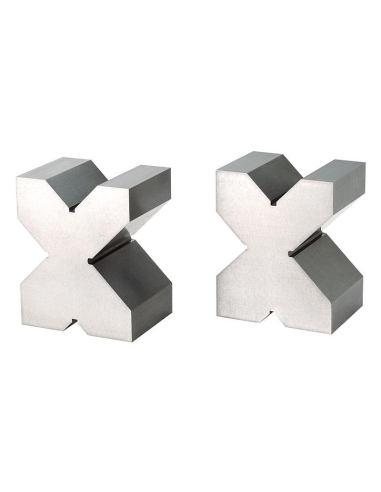 Paire de prismes en acier rectifie 75 x 75 x 60 mm