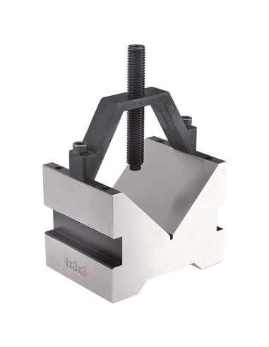 Prisme en acier trempe a 90 degres 100 x 75 x 75 mm avec pince