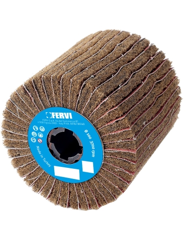 Roue abrasive pour satinage avec volets mixtes 100 x 100 mm grain 80