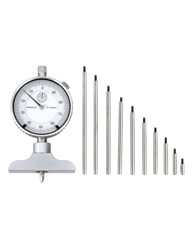 Jauge de profondeur avec comparateur et kit d'extension