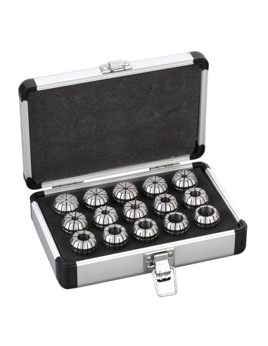 Jeu de 16 pinces er25 Set of 16 er25 collets Fervi pr25/15p