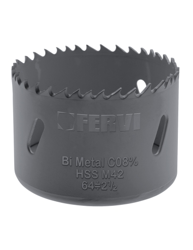 Scie cloche bimetallique cobalt pour metal 108 mm Fervi 0278/108