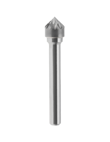 Lime rotative Hm conique 90 degres cruciforme 16x8 mm tige 6
