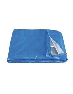 Feuille de polyethylene gris et bleu avec anneaux lourds 286x19 m Fervi 0281