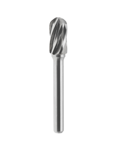 Lime rotative cylindrique HM aluminium pointe spherique 6x16 mm tige 6