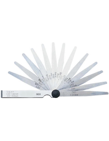 Jauges d'epaisseur coniques en acier inoxydable serie 13 005 - 100 mm Fervi FG02/AI