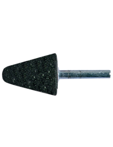 Meule conique a queue en resine en bakelite 15x40x6 mm