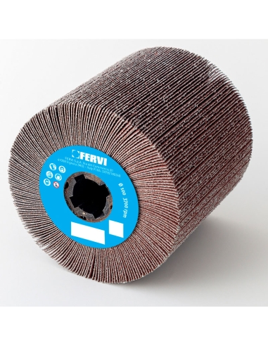 Roue en toile abrasive pour satinage 100 x 50 mm grain 60 Fervi rlt050/060