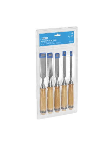 Jeu 5 gouges ciseaux outils a bois fervi 0168