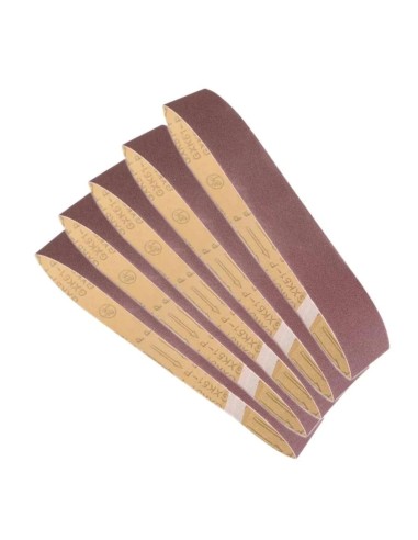 Kit de 5 rubans abrasifs 762x25 mm grain 100 Scheppach