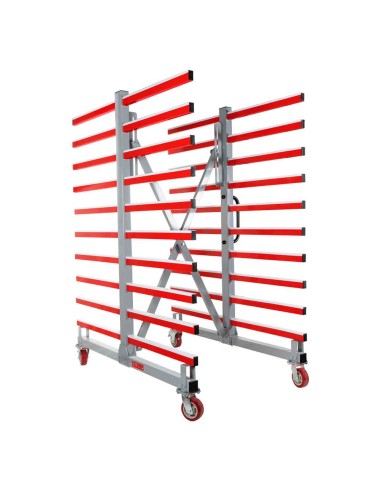 Chariot a cremaillere mobile extensible pour panneaux Holzmann taw70duo