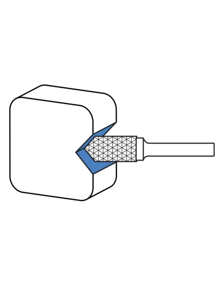 Lima rotativa hm conica 90 gradi standard 10x5 mm gambo 6 Fervi k10sc6