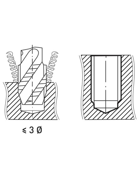 Maschi a macchina per fori ciechi 35 gradi m20 vaporizzato Fervi m003/20