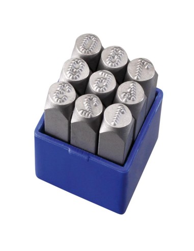 Jeu de poincons micro stress chiffres 8 mm pour marquage Fervi p012/n08p