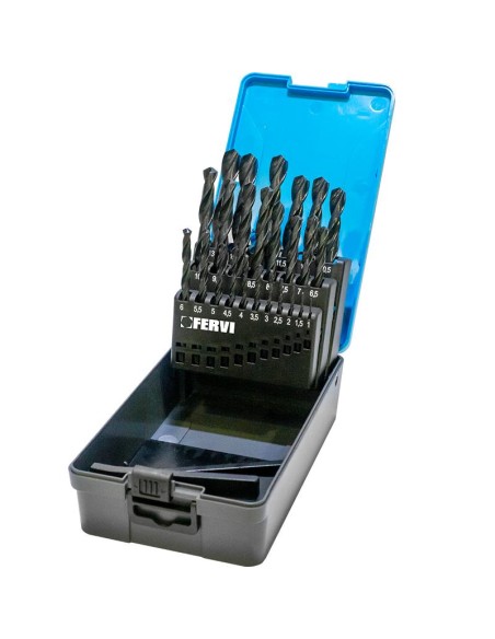 Lot de 25 forets HSS lamines pour acier metal fer 1-13 mm